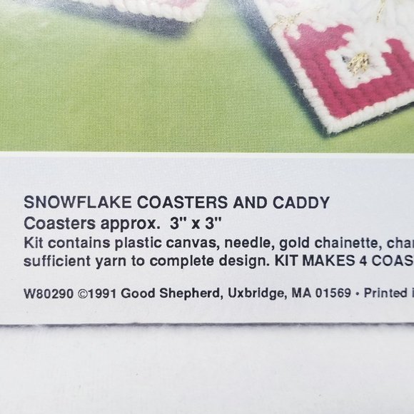 Vtg. Plastic Canvas Christmas Coasters & Caddy-New - Picture 4 of 7